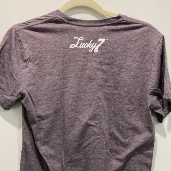 Lucky7 Grey Fun Graphic T-shirt ab - Picture 6 of 7